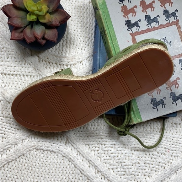 C. Wonder “Olive” Ankle Tie Suede Espadrille Flat - Picture 3 of 8
